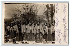 1915 Women Dress Men Military Uniform Germany RPPC Unposted Photo Postcard picture