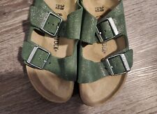 Birkenstock New Arizona Shimmering Thyme Suede Leather Narrow Size 7 picture