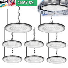 8 Pack 200W UFO Led High Bay Light Factory Warehouse Commercial Led Shop Lights picture