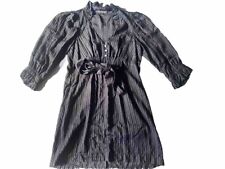 Vintage Betsy Johnson Black Long Sleeved Babydoll Milkmaid Silk Dress - Size 4 picture
