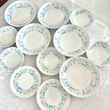 Vintage Blue Heaven Royal China 8” Bowls, 5.5” Bowls, 6 3/8” Plates MCM Classic picture