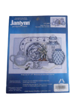 Vintage 2000 JANLYNN Counted Cross Stitch Delft Blue China #157-0098 New Sealed picture