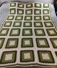 Vintage Handmade Crochet Afghan Bed Chair Sofa Lap Throw Granny Squares 77