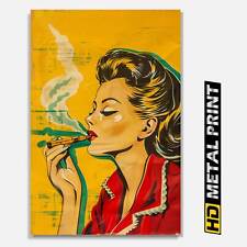 1950's Vintage Women Cannabis Poster, Metal Print, Retro Wall Art picture