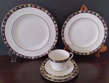 5 Piece Place Setting Kedleston by Royal Crown Derby Gold Trim Vintage England picture