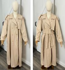 Vintage Laura Ashley Size L Khaki Cotton Trench Coat Coat Made In Great Britain picture