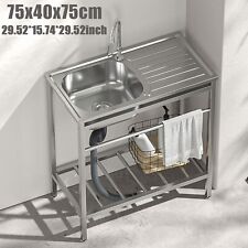 Freestanding Stainless Steel Kitchen Sink Kit Single Bowl Commercial Restaurant picture