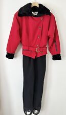 Vtg NILS Ski Snow Suit Womens Sz 6 Petite Red USA Made Retro All in One Apres picture