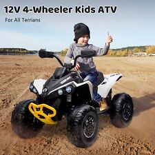 Licensed BRP Can-am 12V Kids Ride-On Electric ATV Car Toys w/ Remote White picture