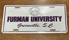 VTG 1990s FURMAN University Metal License Plate picture