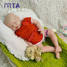 IVITA 18'' Silicone Reborn Baby Eyes Closed Sleeping Girl Doll Can Take Pacifier picture
