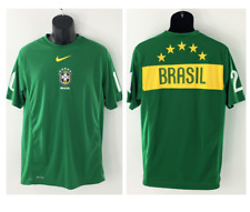 Brazil National Team Football Shirt Green Nike 2010 Soccer Dri Fit Sz L picture