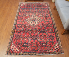4x7 Vintage Floral RED Hand Knotted Wool Traditional Oriental Area Rug picture