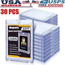 30 pack Magnetic Trading Sports Card Holders 35pt One-Touch UV Protection picture