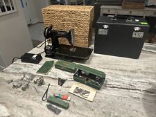 Vintage 1950s Singer Featherweight Sewing Machine 221-1 With Case Tested, Extras picture