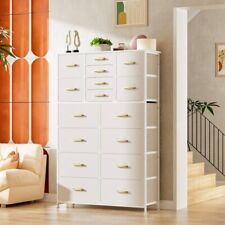 Storage Tower Unit with 16 Drawers, Leather storage, Bedroom, Livingroom, White picture