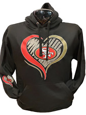 San Francisco 49ers NFL Pullover Hoodie Sweatshirt Heart Designs Apparel picture