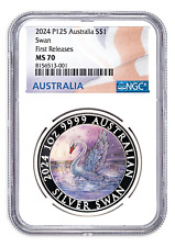 2024 Australia Swan Colorized Silver NGC MS70 First Releases Includes Box/COA picture