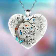 Memorial Butterfly Love White Pendant Necklace Women Crystal Jewelry Heart Shape picture