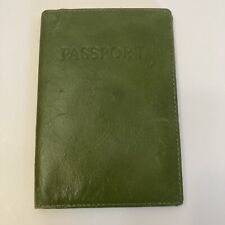 Vintage Mid Century Franklin Covey   Leather Passport Cover Wallet Green picture