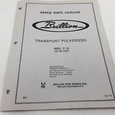 Genuine Brillion PP-10 Transport Pulverizer 10-18' Parts Catalog 9J18 1996 picture
