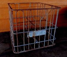 Farmhouse Wire Milk Crate Meadowmoor Dairy Chicago Metal Crate Milk Delivery  picture