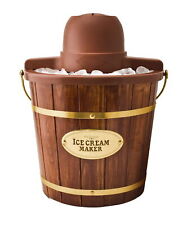 Nostalgia 4 Quart Electric Wood Bucket Ice Cream Maker with Carry Handle picture