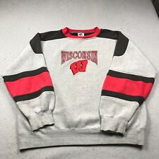 VINTAGE Wisconsin Badgers Sweatshirt Mens XL Midwest Embroidery Crewneck 90s picture