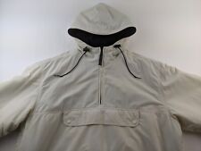 Vintage J Crew Sport Anorak Coat Hooded Jacket Men XL Beige Heavy Fleece Lined picture
