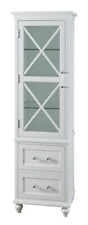 Teamson Home Blue Ridge Wooden Linen Tower Cabinet with Adjustable Shelves White picture