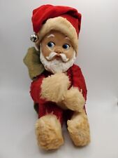 Vintage 1950's Knickerbocker Toy Co New York Rubber Face Santa Clause Plush 10