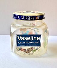 Vintage 1968 Vaseline Plastic Nursery Jar - Cute Bunny Graphics picture