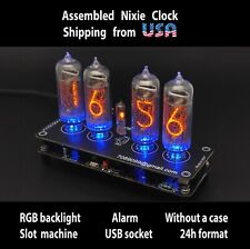 Nixie Clock IN-14 RGB Backlight  Assembled *Alarm , power from USB, 24h format* picture