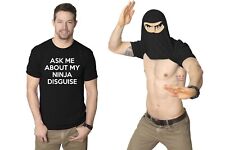 Mens Ask Me About My Ninja Disguise Flip T shirt Funny Costume Graphic Humor Tee picture