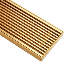 Signature Hardware 24” Carmen OUTDOOR Linear Shower Drain - Polished Brass picture