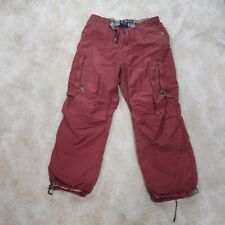 Vintage Abercrombie & Fitch Baggy Cargo Pants Mens XL Red Lined Paratrooper picture