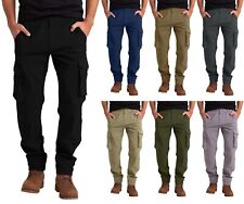 Mens Heavy Duty Work Trouser Stretch Reinforced Utility Pocket Cargo Full Pant picture