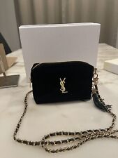 YSL Yves Saint Laurent Beaute Black Velvet Makeup Bag Pouch Cosmetic Bag picture