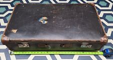 Antique Cheney Luggage 1940s/1950s – Leather Corners NO HANDLE / NO KEY picture
