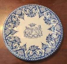 Gien French Plate Coat of Arms Heraldry Blue Transferware picture