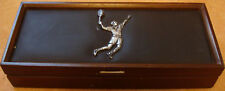 1974 ROYAL LONDON WOOD JEWELRY BOX CASE TENNIS PLAYER picture
