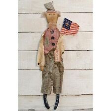 New Americana Patriotic Primitive Grungy Aged UNCLE SAM DOLL Hanging Figure 20