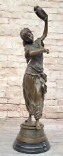 Handcrafted Bronze Sculpture Art Nouveau Gypsy Dancer with Tambourine Artwork picture
