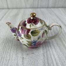 Miniature Tea Pot Dollhouse Display Rose Floral Ceramic A Special Place 2003 picture