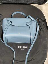 CELINE 2450$ Nano Belt Bag - Blue Grained Calfskin Auth RARE picture