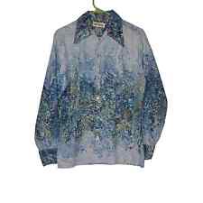 Groovy Vintage 70s Spire California Disco Button Up Shirt Long Sleeve, S picture