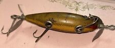 Vintage South Bend 1950’s Brown gray Surf-O-Reno 3” Wood Fishing Lure Glass Eye picture