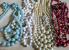 Vintage Mid-Century Lot Japan Hong Kong Bead Necklace Earrings Mint Condition  picture