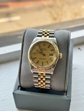 Rolex DateJust 16013 Champagne Stick Fluted Two Tone Gold Jubilee Watch Annivers picture