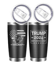 Trump 2024 20oz – 2 Sided Lasered Insulated Tumbler – Keep America Great – MAGA picture